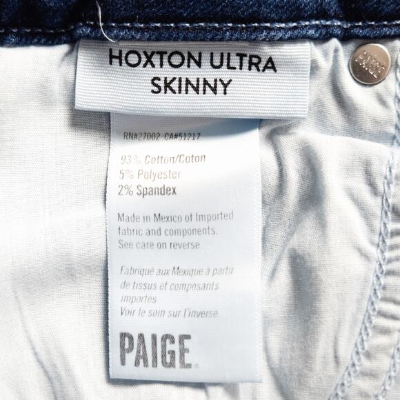 Paige Women’s Hoxton Ultra Skinny Jeans 26 Minimalist Casual Chic Dark Wash - Picture 8 of 8